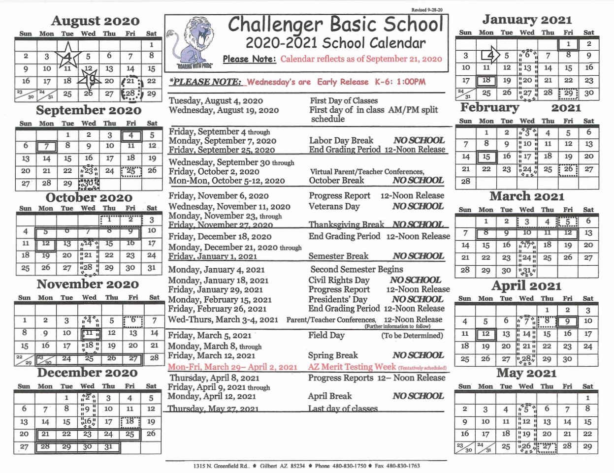 Challenger School Calendar 20252026 Brana Chryste